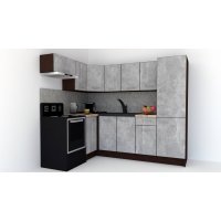 Bucatarie de Colt GENA NEW 4 ST. 160-230, Fara Corp de Cuptor, Wenge / Decor 4298